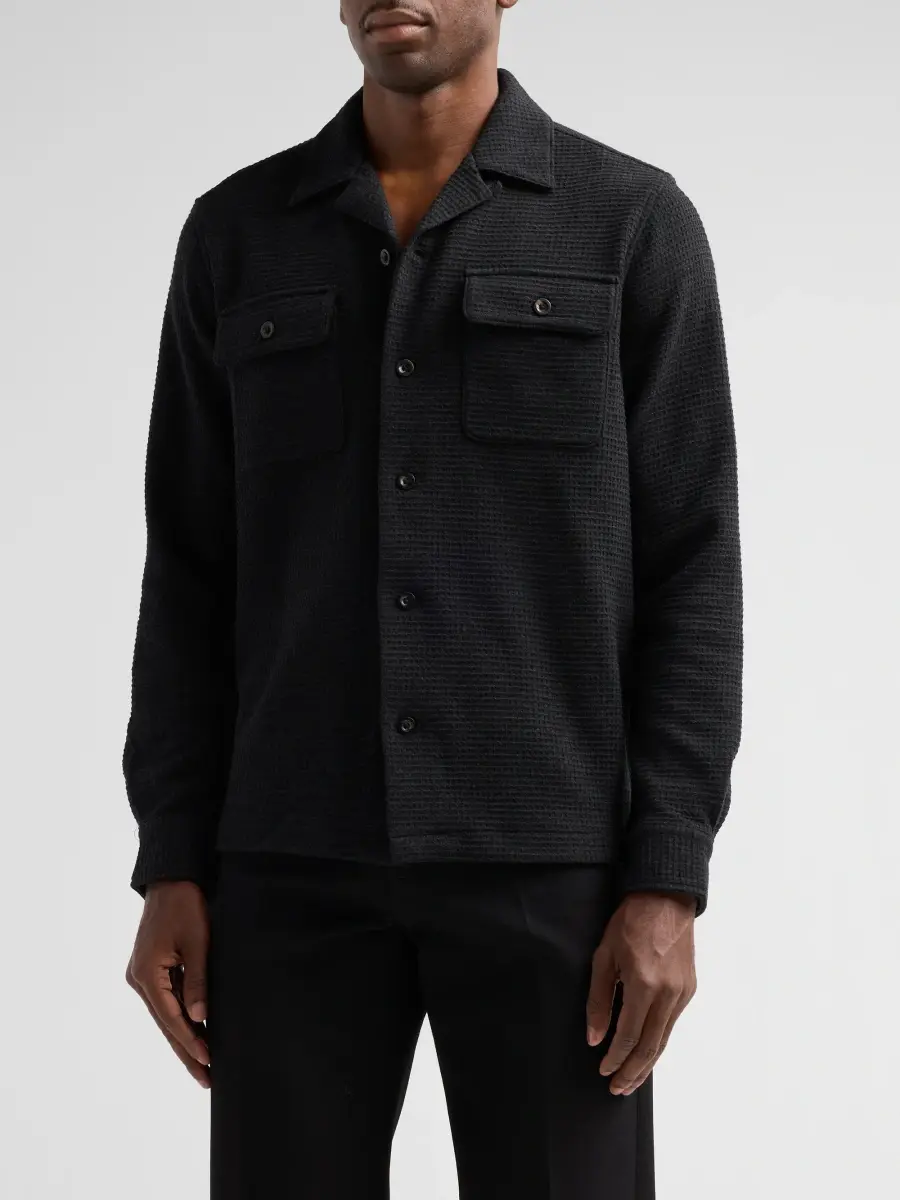 Polo Ralph Lauren Men's Waffle-Knit Wool-Blend Long-Sleeve Shirt | Thumbnail 4 Polo Ralph Lauren Men's Waffle-Knit Wool-Blend Long-Sleeve Shirt | Thumbnail 4