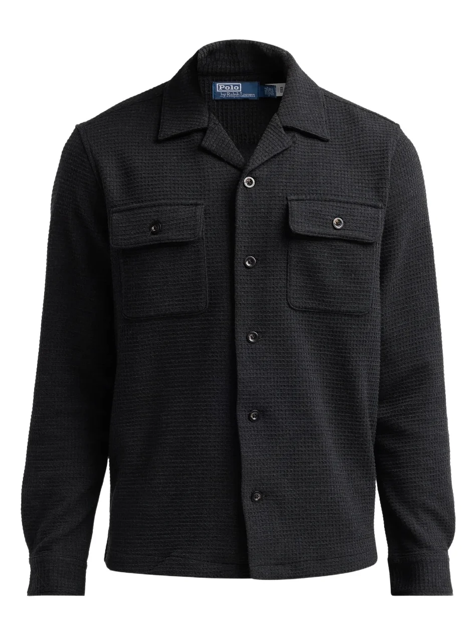 Men's Waffle-Knit Wool-Blend Long-Sleeve Shirt Men's Waffle-Knit Wool-Blend Long-Sleeve Shirt
