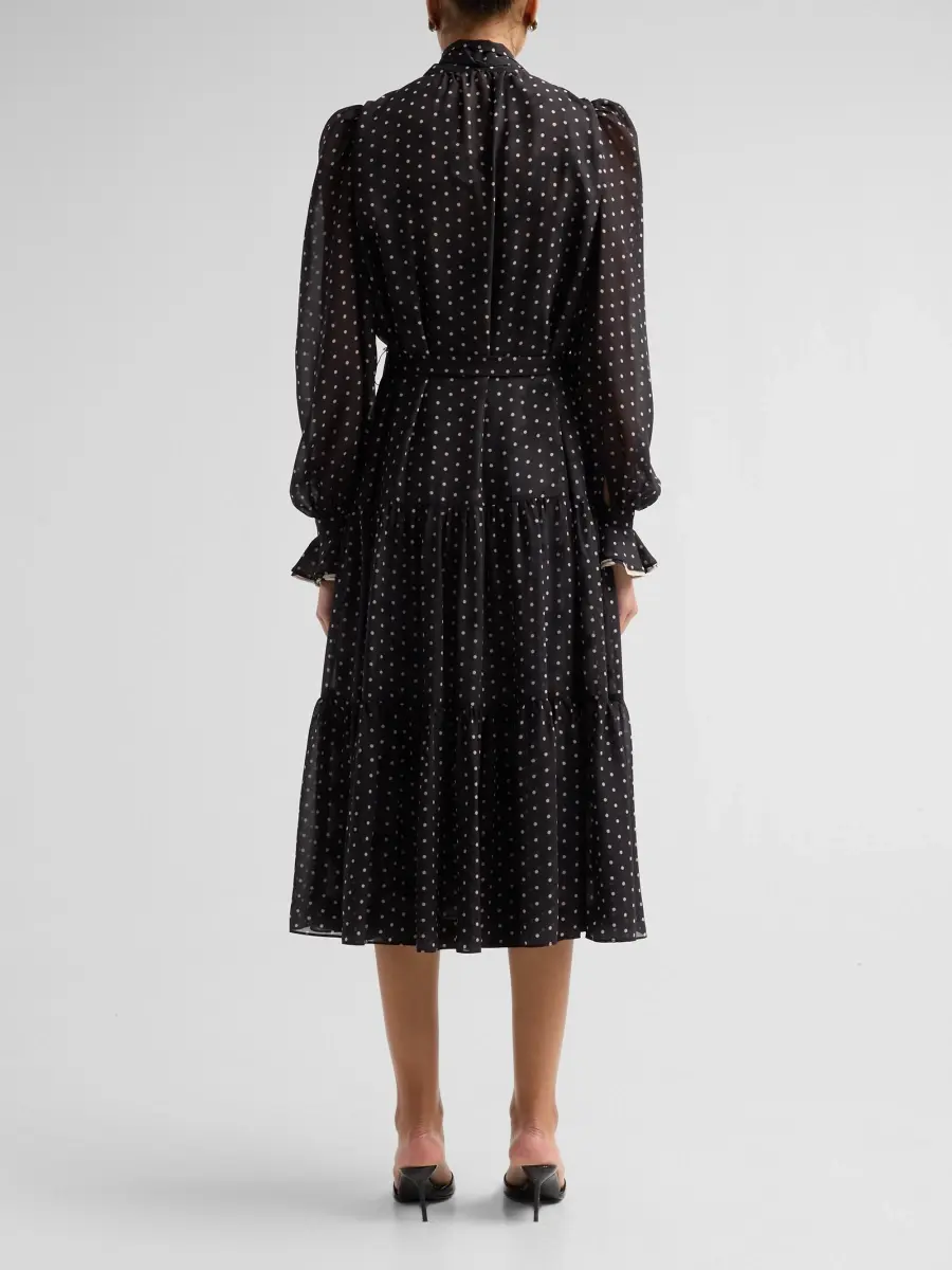 Kobi Halperin Women's Erin Polka Dot Chiffon Midi Dress | Thumbnail 3