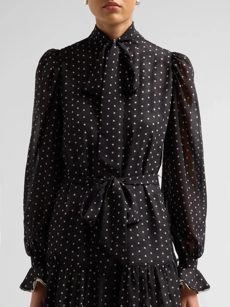 Kobi Halperin Women's Erin Polka Dot Chiffon Midi Dress | Thumbnail 5