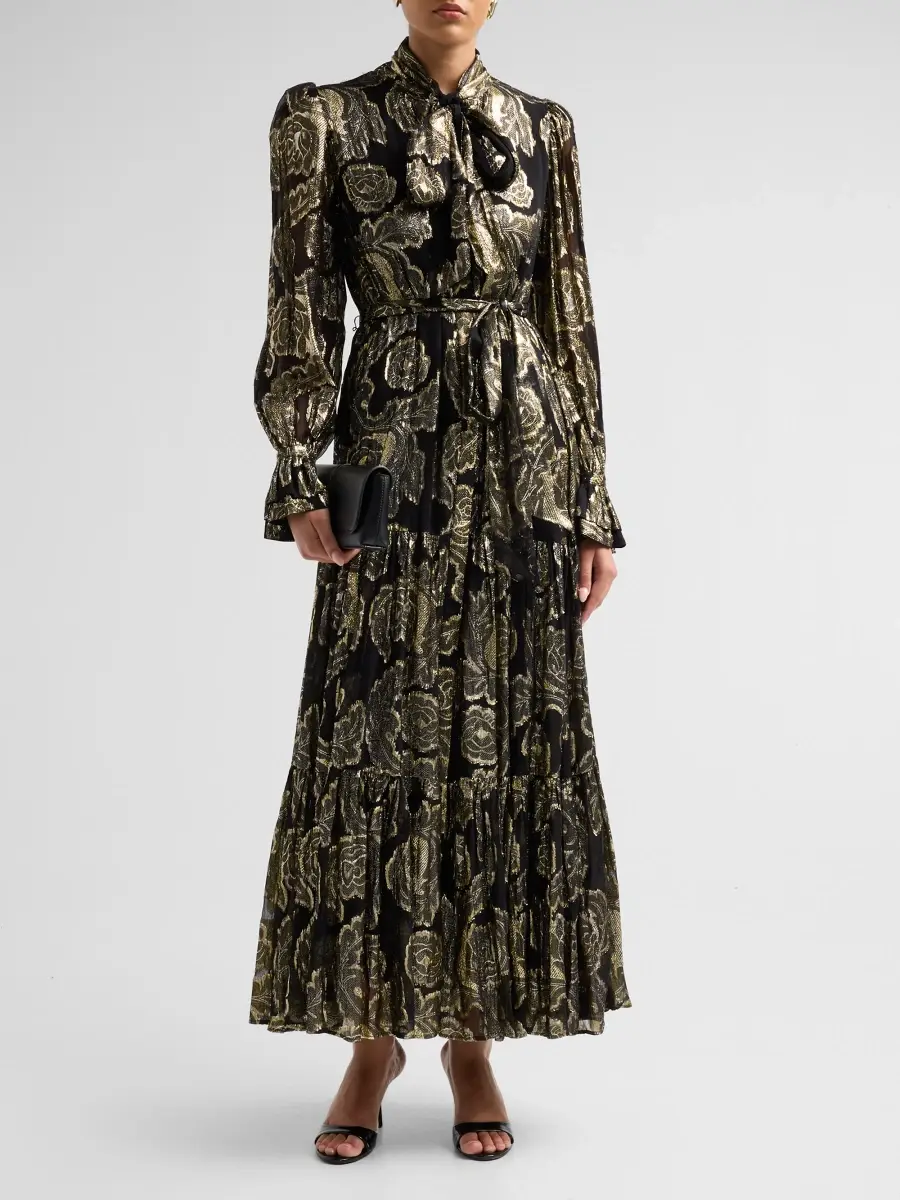 Kobi Halperin Women's Rian Metallic Floral Jacquard Maxi Dress | Thumbnail 2