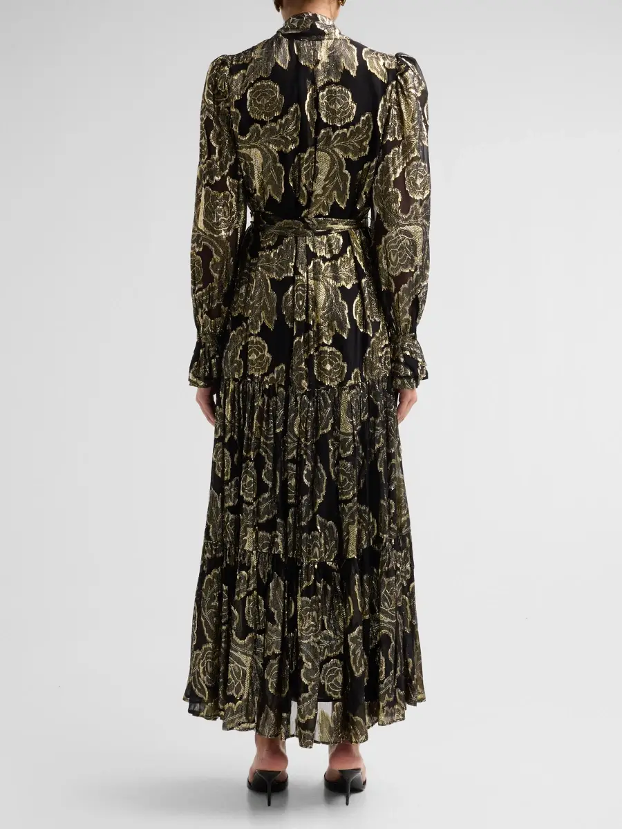 Kobi Halperin Women's Rian Metallic Floral Jacquard Maxi Dress | Thumbnail 3
