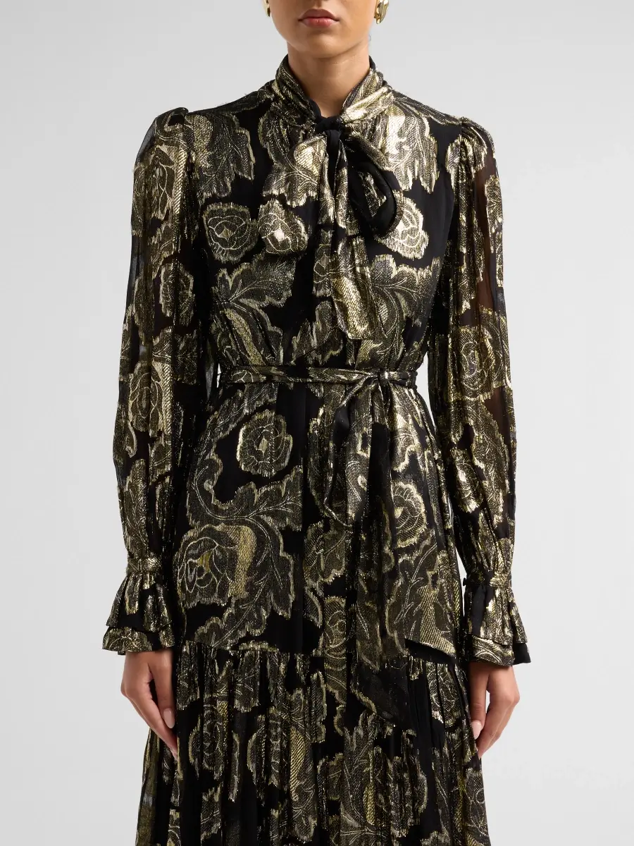 Kobi Halperin Women's Rian Metallic Floral Jacquard Maxi Dress | Thumbnail 5