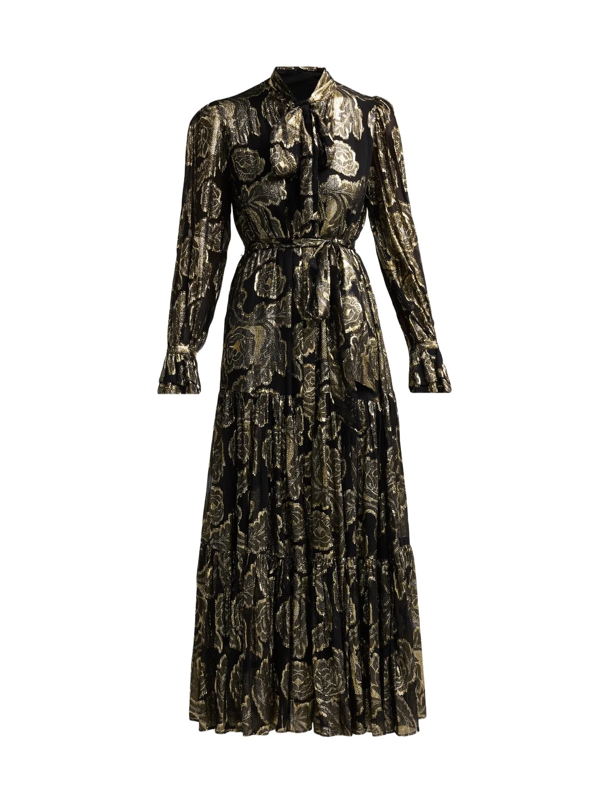Women's Rian Metallic Floral Jacquard Maxi Dress
