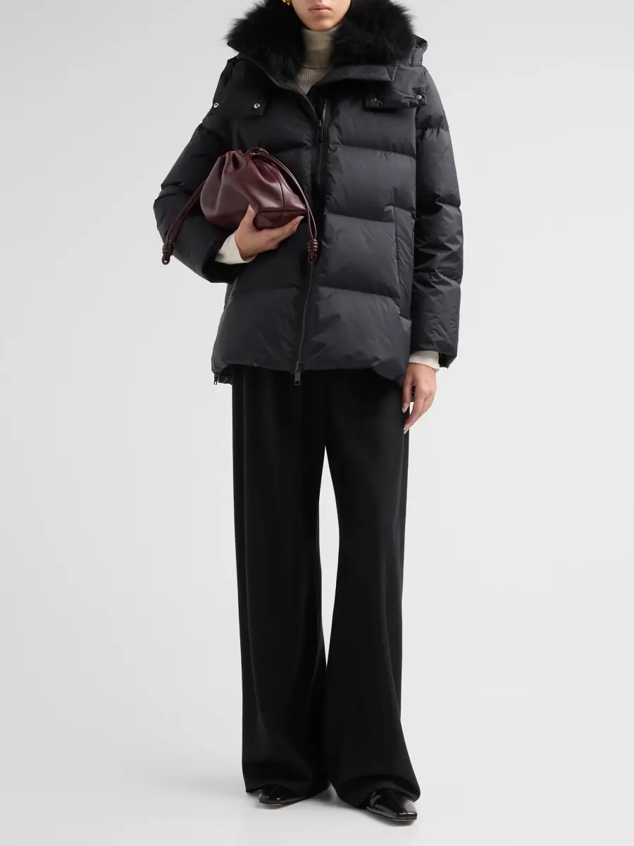 Yves Salomon Women's Doudoune Waterproof Fur-Trimmed Puffer Jacket | Thumbnail 2 Yves Salomon Women's Doudoune Waterproof Fur-Trimmed Puffer Jacket | Thumbnail 2