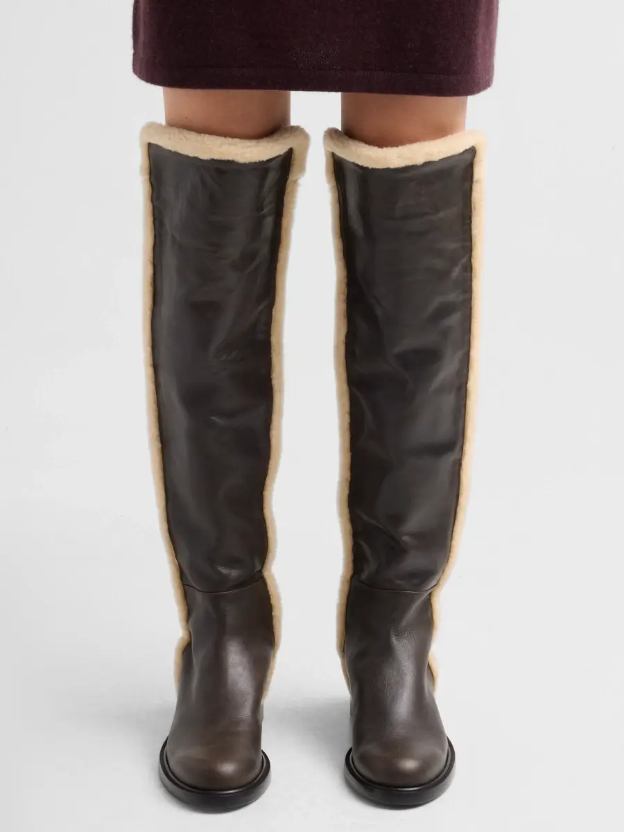Stuart Weitzman Women's 5050 Cozy Gisele Faux-Shearling Leather Over-the-Knee Boots | Thumbnail 2 Stuart Weitzman Women's 5050 Cozy Gisele Faux-Shearling Leather Over-the-Knee Boots | Thumbnail 2