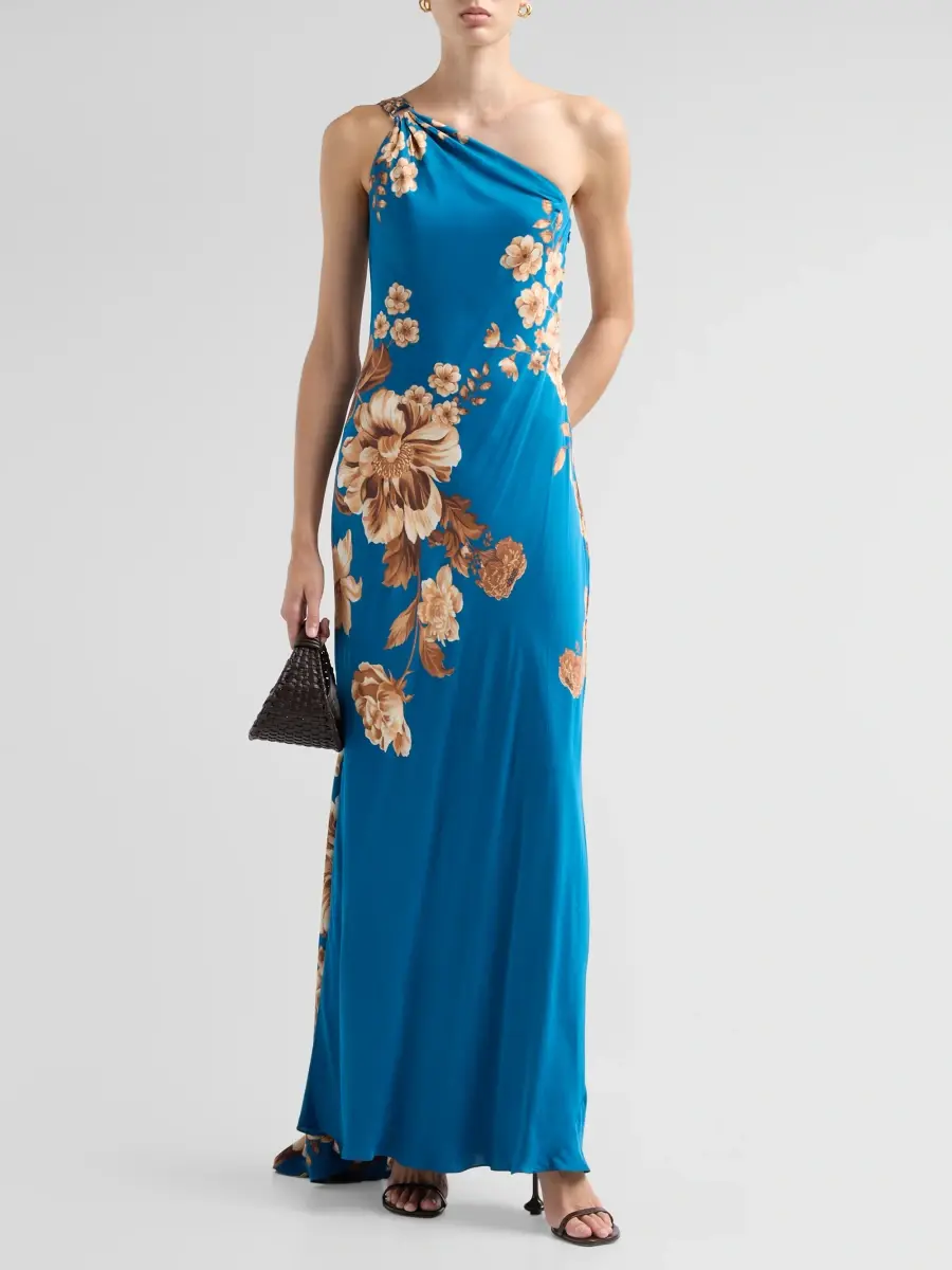 Hemant & Nandita Women's Floral One-Shoulder Maxi Dress | Thumbnail 2 Hemant & Nandita Women's Floral One-Shoulder Maxi Dress | Thumbnail 2