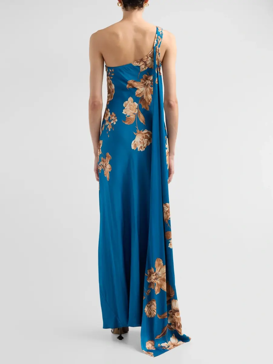 Hemant & Nandita Women's Floral One-Shoulder Maxi Dress | Thumbnail 3 Hemant & Nandita Women's Floral One-Shoulder Maxi Dress | Thumbnail 3