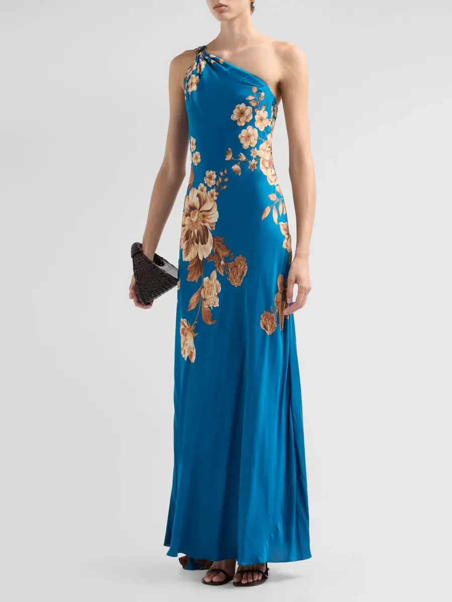 Hemant & Nandita Women's Floral One-Shoulder Maxi Dress | Thumbnail 4 Hemant & Nandita Women's Floral One-Shoulder Maxi Dress | Thumbnail 4