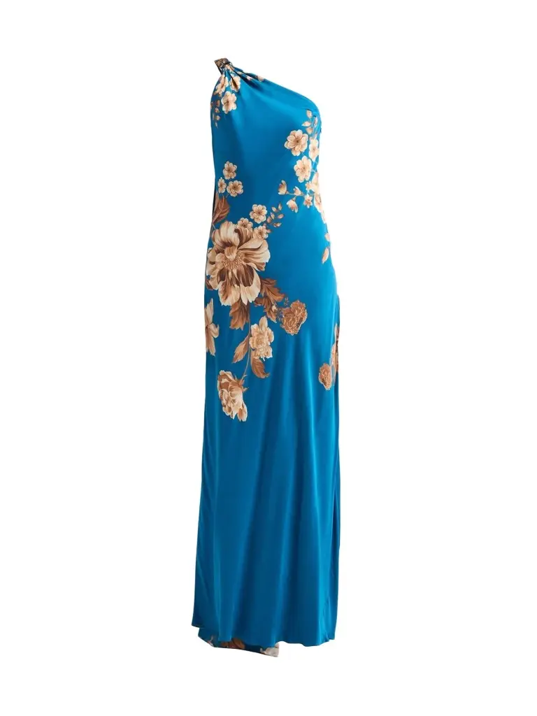 Hemant & Nandita Women's Floral One-Shoulder Maxi Dress