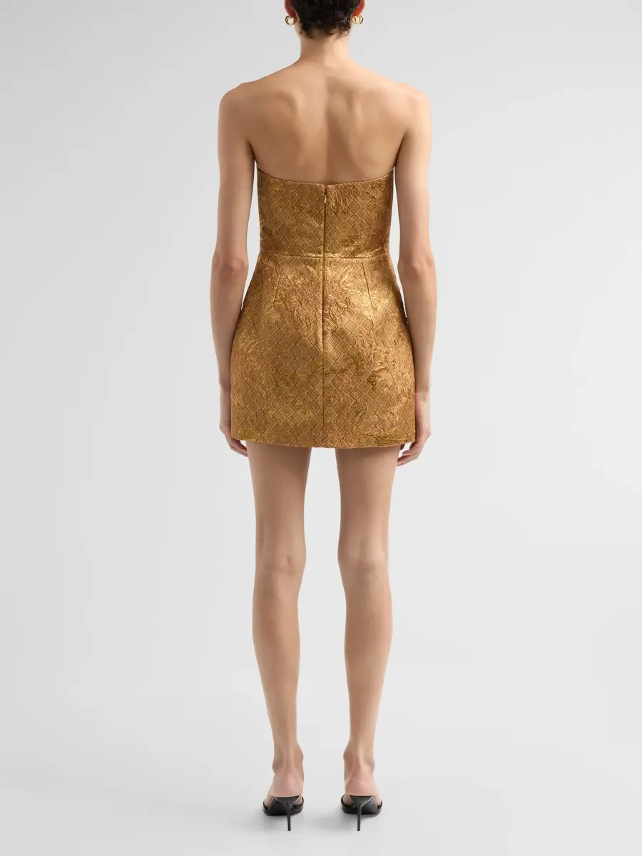 Hemant & Nandita Women's Jacquard Strapless Mini Dress | Thumbnail 3 Hemant & Nandita Women's Jacquard Strapless Mini Dress | Thumbnail 3