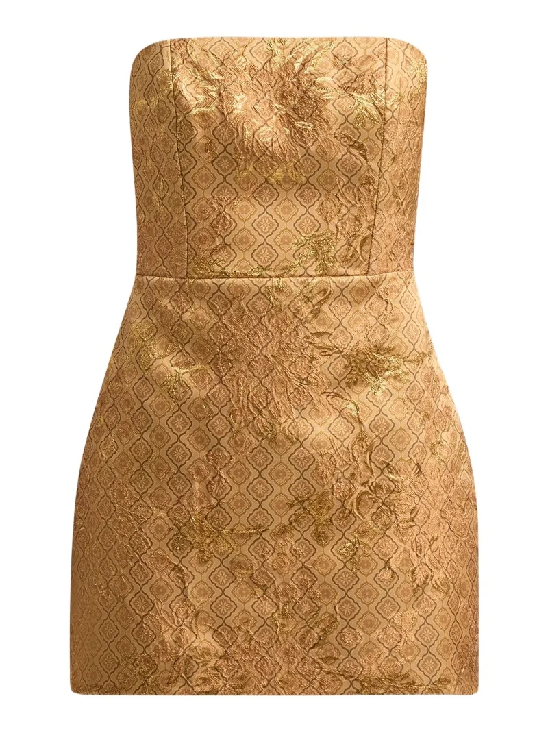 Women's Jacquard Strapless Mini Dress Women's Jacquard Strapless Mini Dress