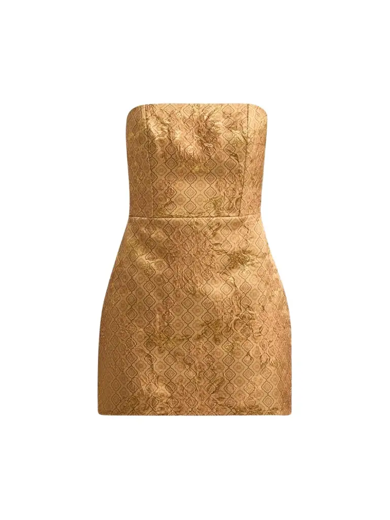 Hemant & Nandita Women's Jacquard Strapless Mini Dress