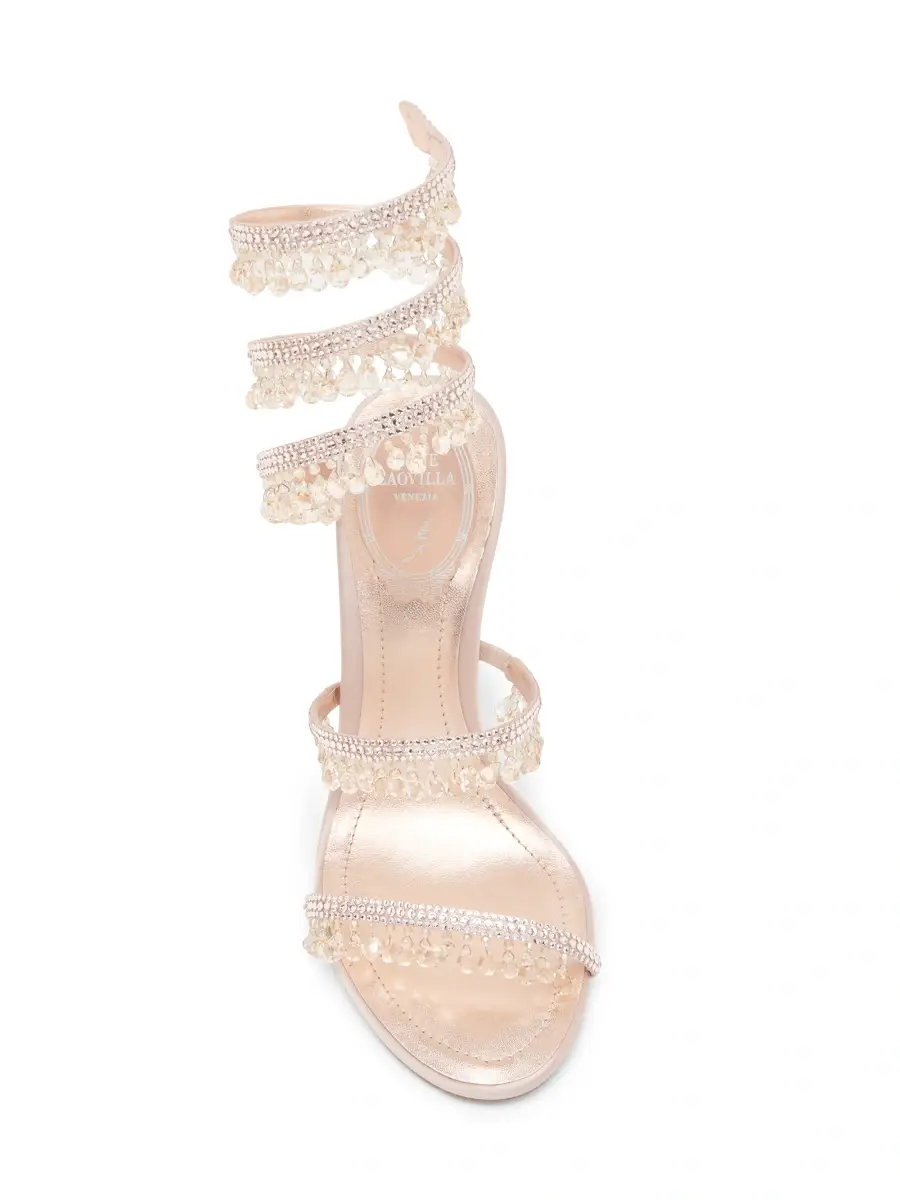 René Caovilla Women's Chandelier 105MM Embellished Satin Wrap Sandals | Thumbnail 4