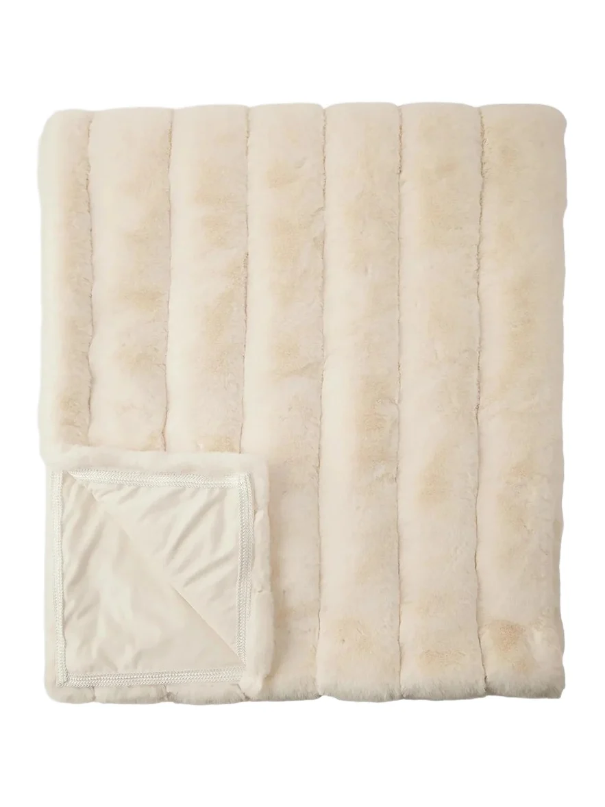 Lyla Grant Textured Faux-Fur Throw Blanket