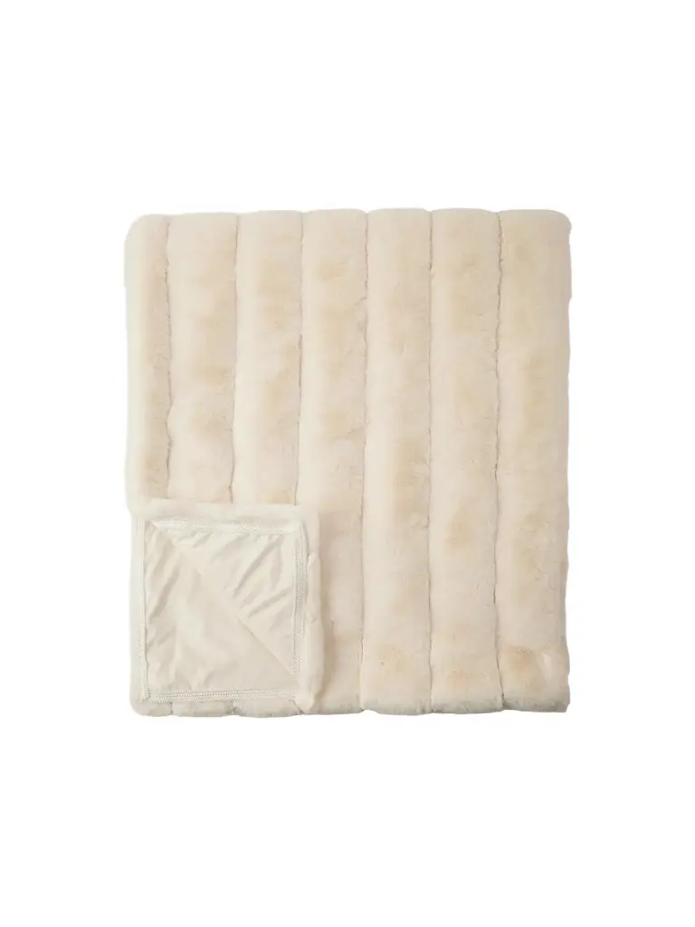 Gorski Textured Faux-Fur Throw Blanket