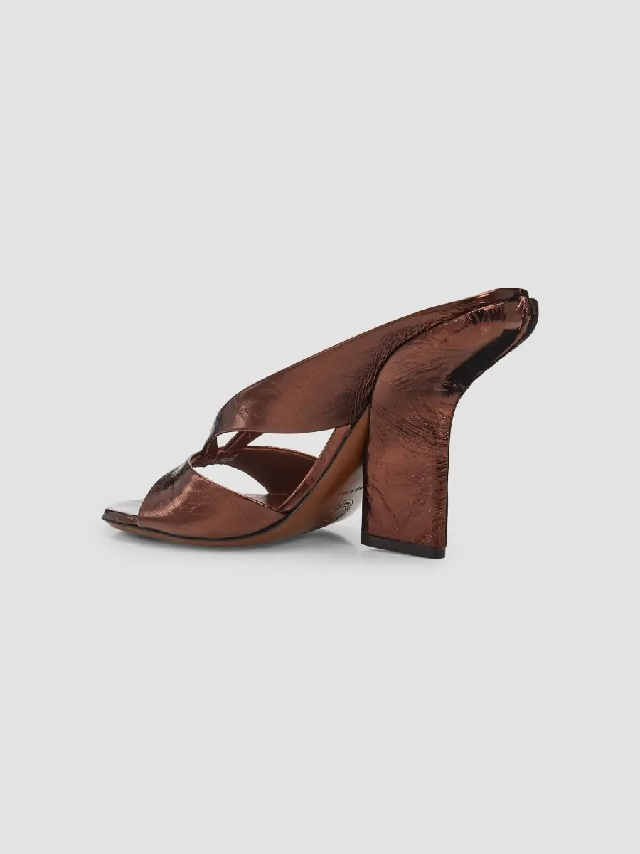 Dries Van Noten Women's Mosaicon 100MM Metallic Leather Mules | Thumbnail 4 Dries Van Noten Women's Mosaicon 100MM Metallic Leather Mules | Thumbnail 4