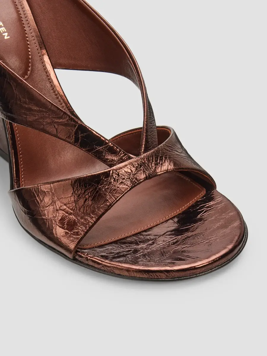 Dries Van Noten Women's Mosaicon 100MM Metallic Leather Mules | Thumbnail 5 Dries Van Noten Women's Mosaicon 100MM Metallic Leather Mules | Thumbnail 5