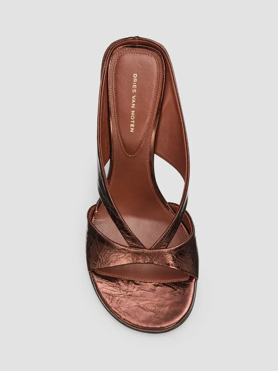 Dries Van Noten Women's Mosaicon 100MM Metallic Leather Mules | Thumbnail 6 Dries Van Noten Women's Mosaicon 100MM Metallic Leather Mules | Thumbnail 6