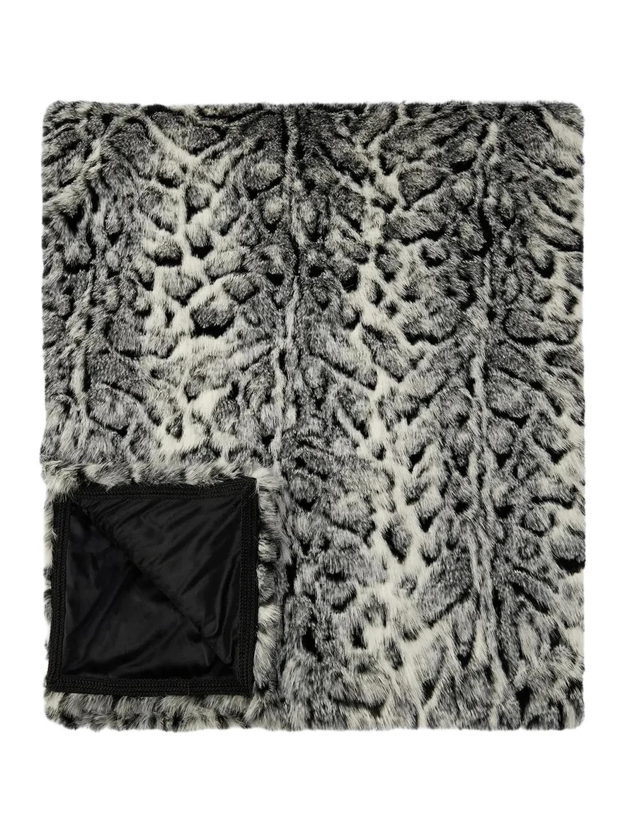 Gorski Fox-Print Faux-Fur Throw Blanket