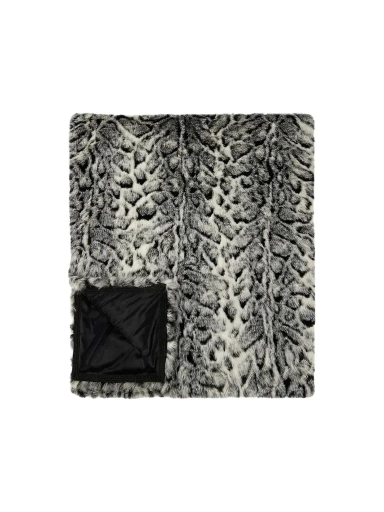 Gorski Fox-Print Faux-Fur Throw Blanket