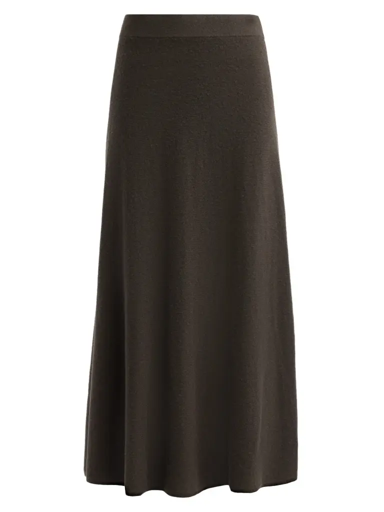 Women's Flared Cashmere Maxi Skirt
