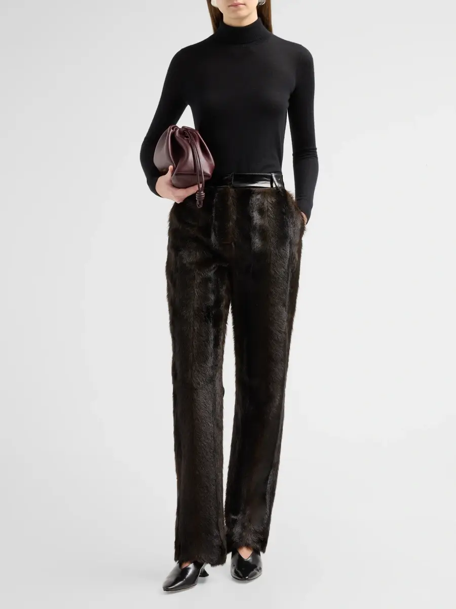 Aknvas Women's Barbarini Faux Fur Pants | Thumbnail 2