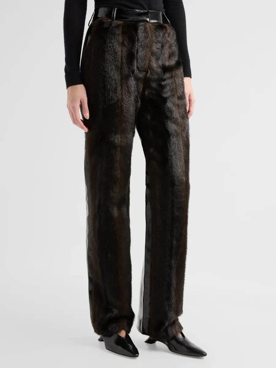 Aknvas Women's Barbarini Faux Fur Pants | Thumbnail 4