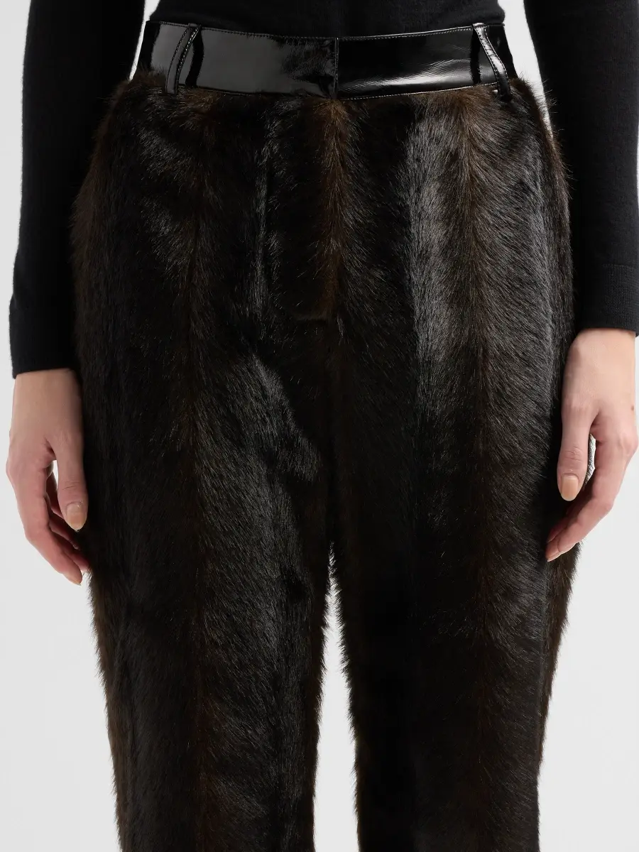 Aknvas Women's Barbarini Faux Fur Pants | Thumbnail 5