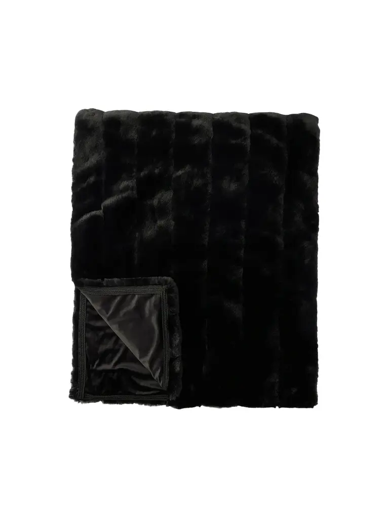 Gorski Textured Faux-Fur Throw Blanket