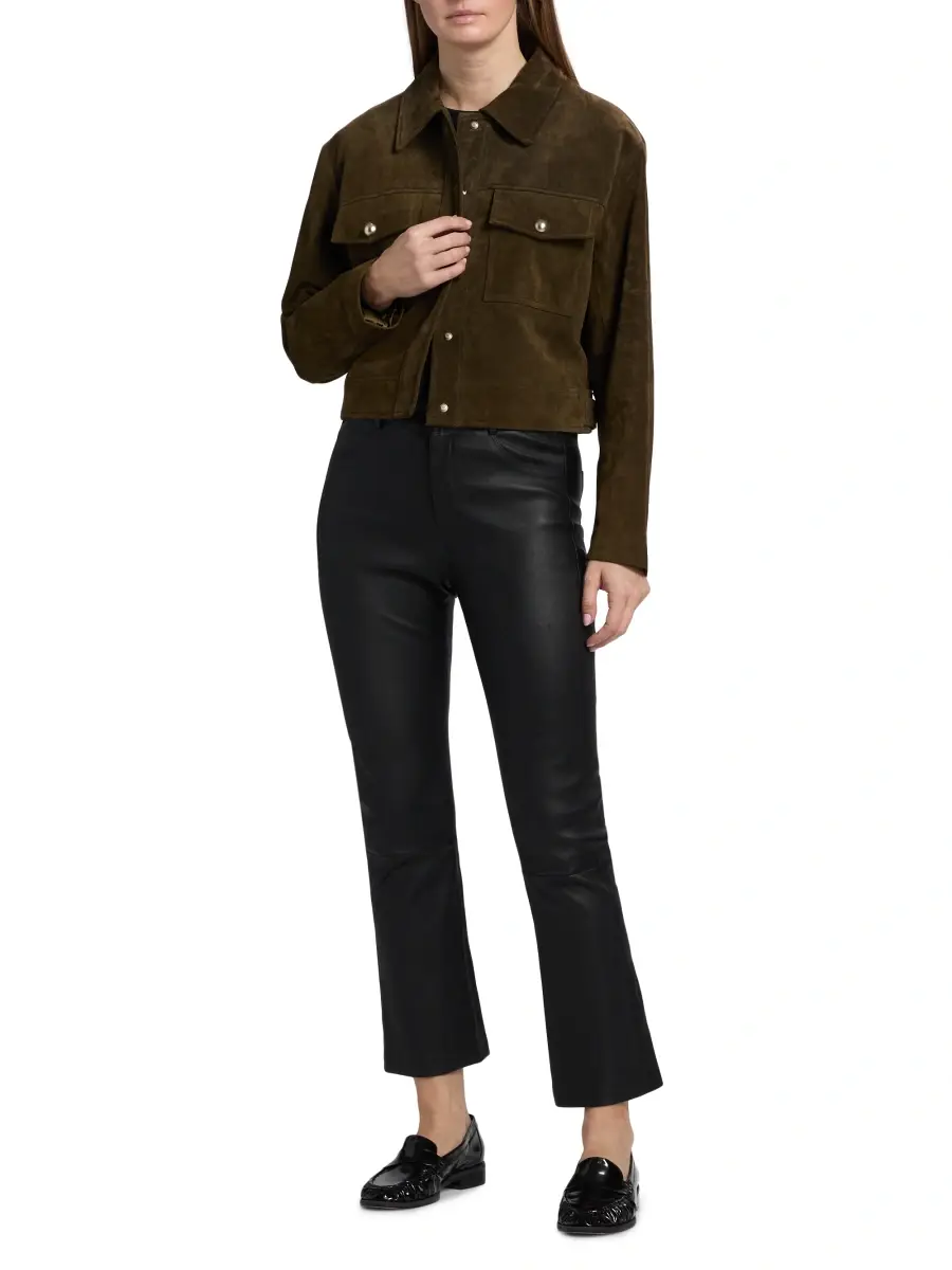 LAMARQUE Women's Merida Suede Trucker Jacket | Thumbnail 2