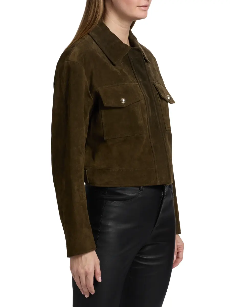 LAMARQUE Women's Merida Suede Trucker Jacket | Thumbnail 4