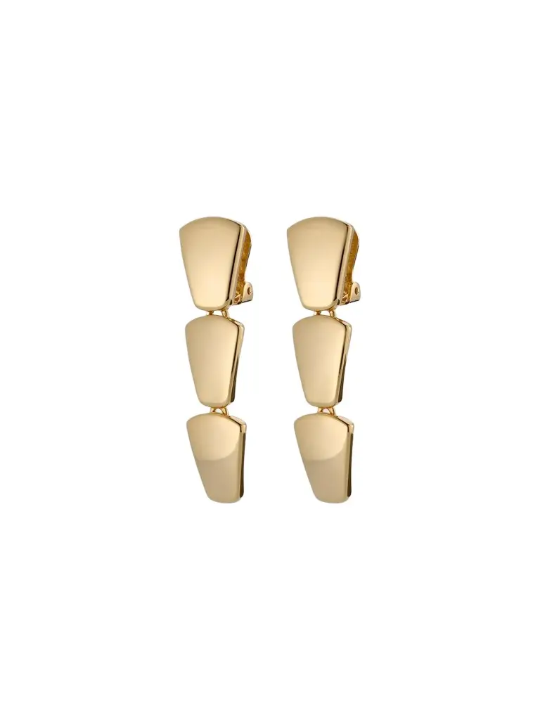ben-amun Women's Pueblo 24K-Gold-Plated Geometric Clip-On Drop Earrings