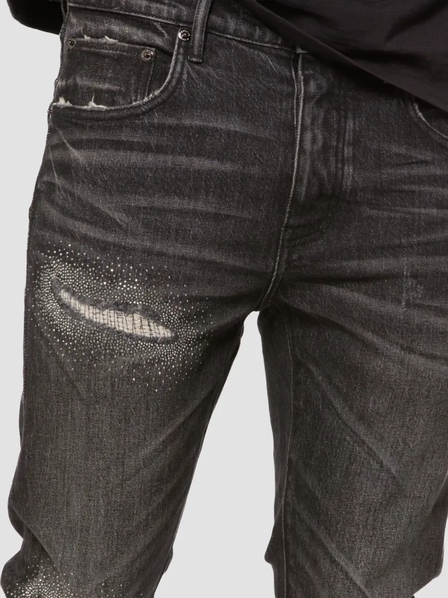 Purple Brand Men's Destroy Embellished Stacked Skinny Jeans | Thumbnail 4 Purple Brand Men's Destroy Embellished Stacked Skinny Jeans | Thumbnail 4