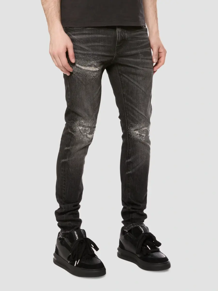 Purple Brand Men's Destroy Embellished Stacked Skinny Jeans | Thumbnail 5 Purple Brand Men's Destroy Embellished Stacked Skinny Jeans | Thumbnail 5