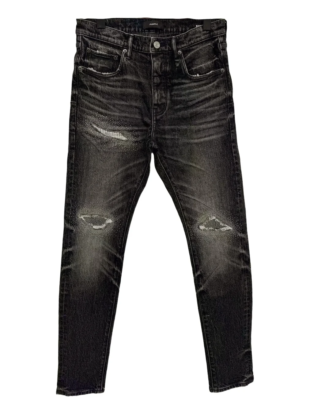 Men's Destroy Embellished Stacked Skinny Jeans