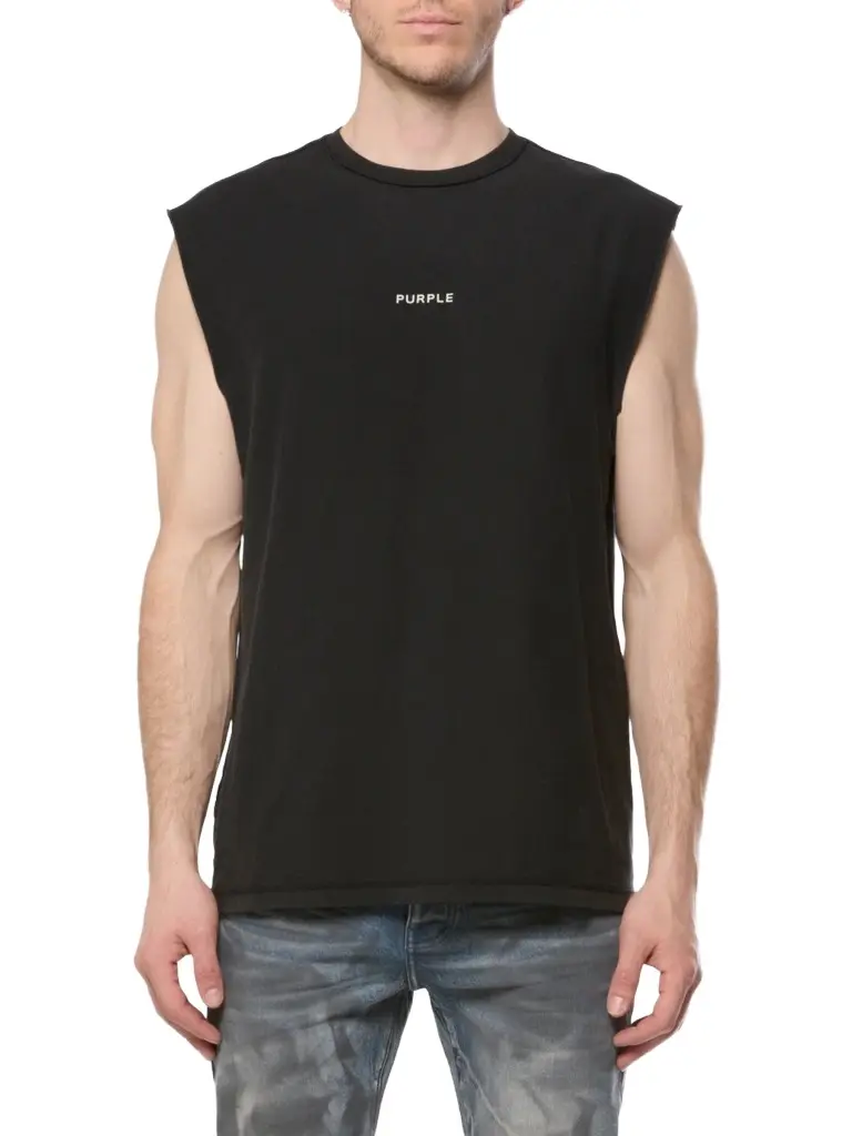 Purple Brand Men's Logo extured Cotton Muscle Tank