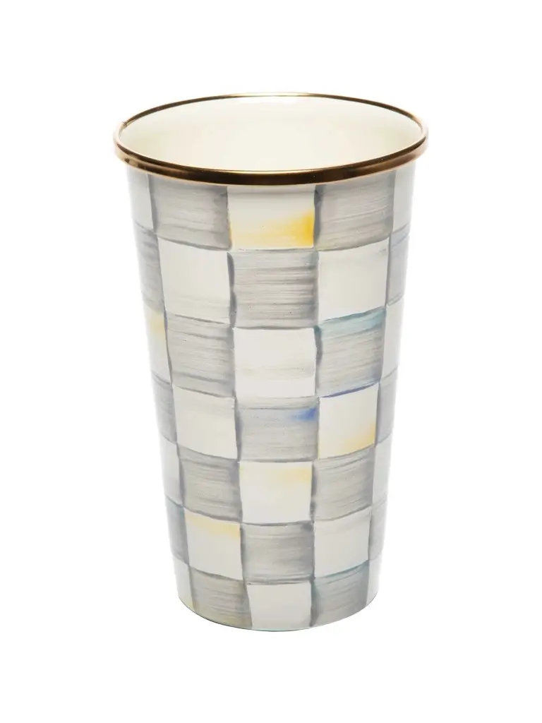 MacKenzie-Childs Sterling Check Enamel Tumbler