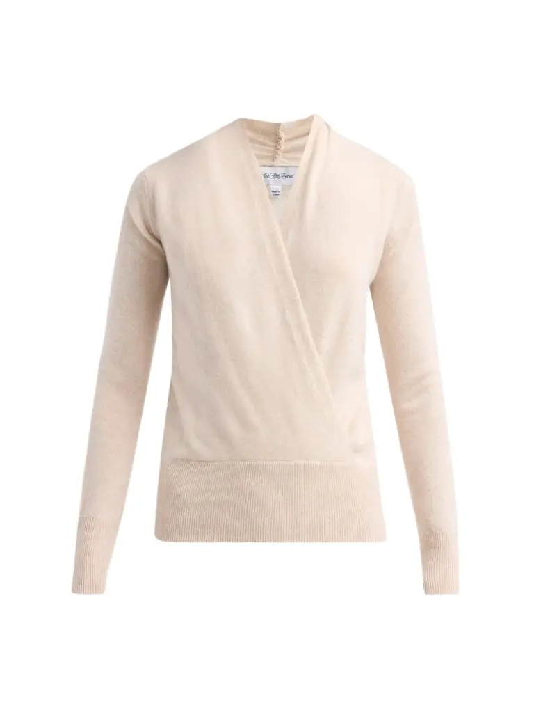 Sofia Cashmere Women's Private Label Cashmere Modern Faux-Wrap Sweater