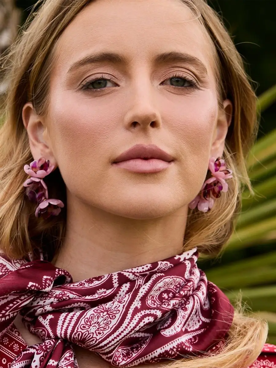Lele Sadoughi Women's Wildberry Mini Rose Drop Earrings | Thumbnail 3 Lele Sadoughi Women's Wildberry Mini Rose Drop Earrings | Thumbnail 3