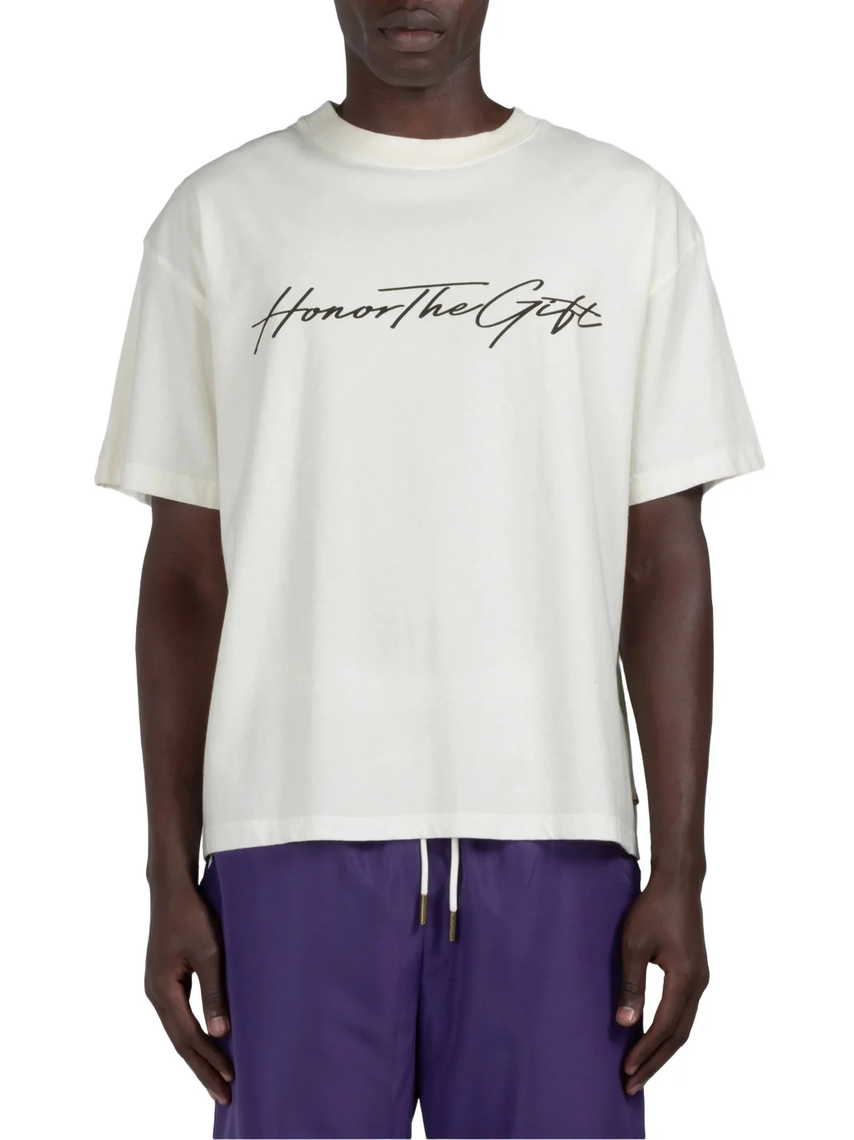 Honor The Gift Men's Script Cotton Crewneck T-Shirt