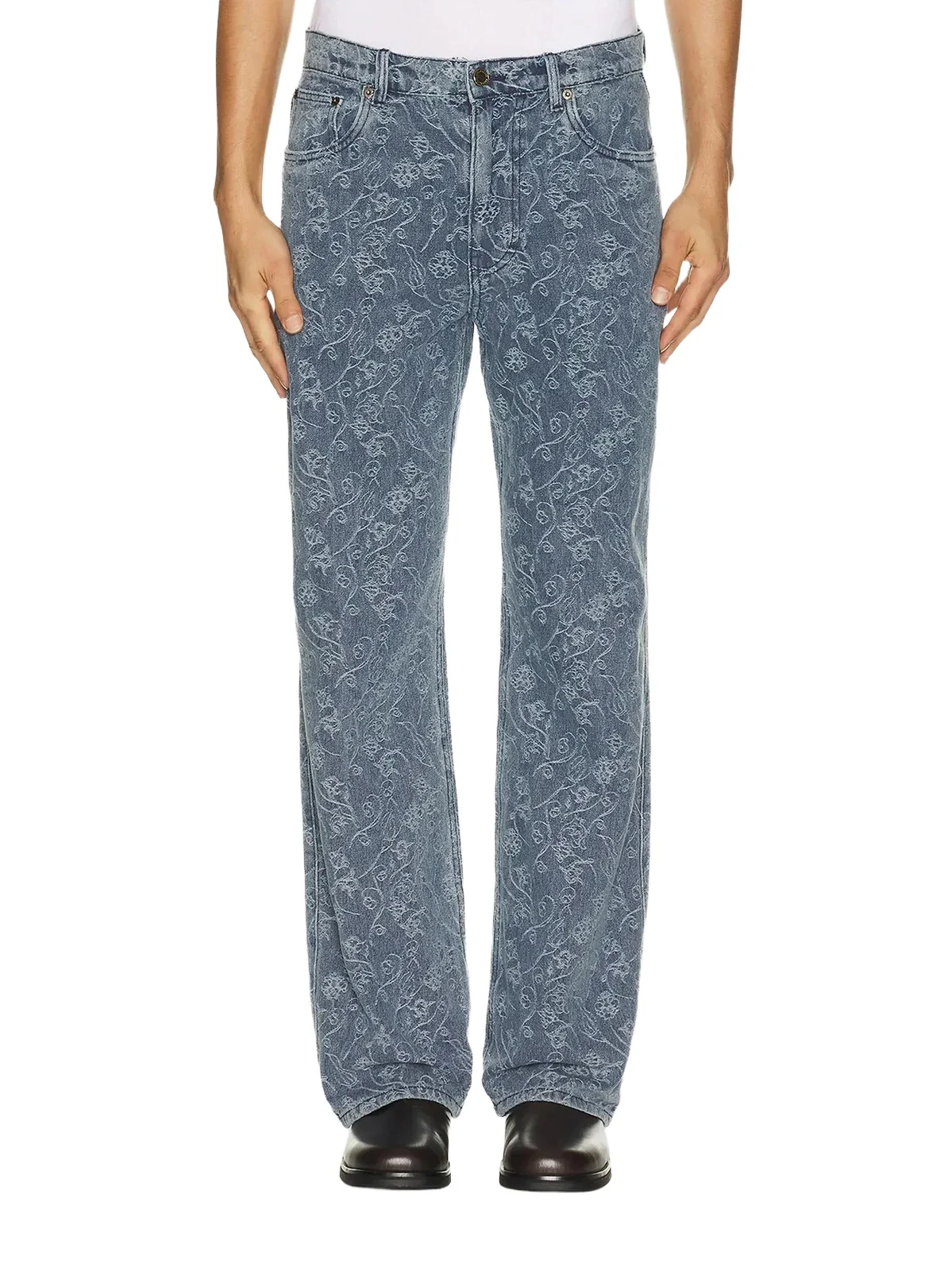 Honor The Gift Men's Floral Jacquard Straight-Leg Jeans
