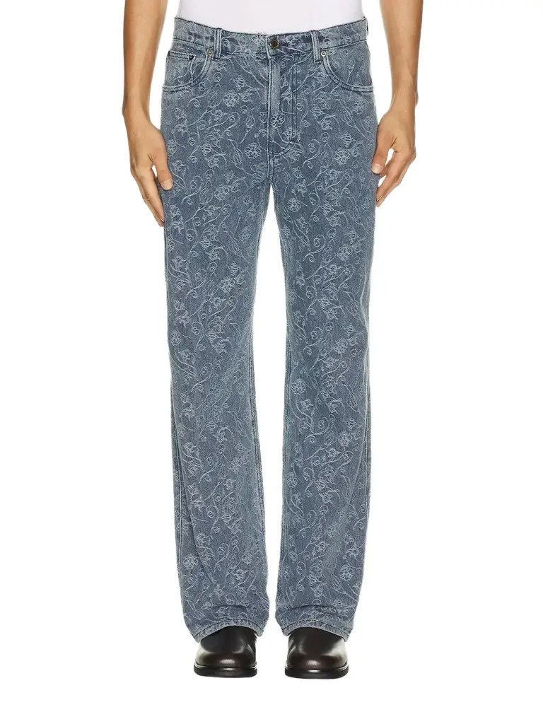 Honor The Gift Men's Floral Jacquard Straight Jeans