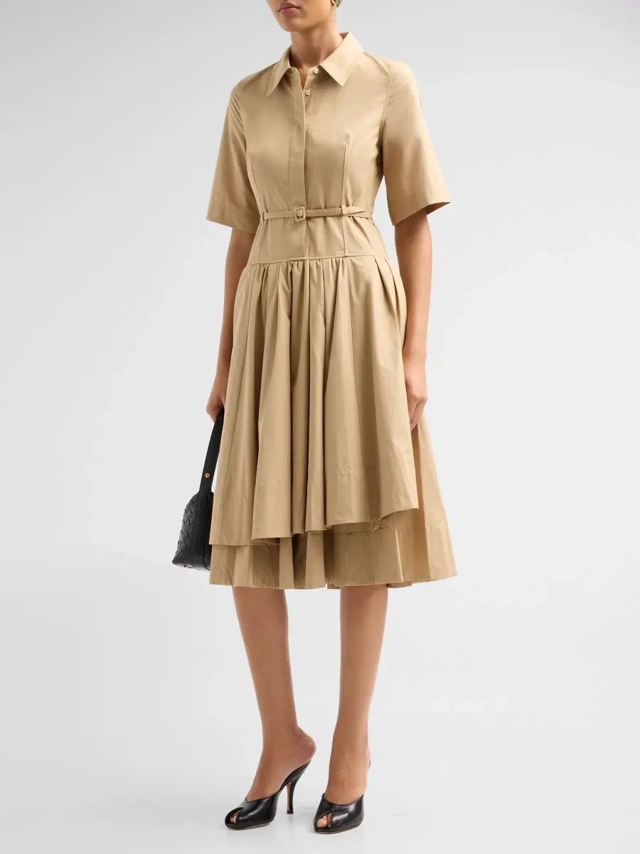 Co Women's Cotton Belted Midi-Shirtdress | Thumbnail 4 Co Women's Cotton Belted Midi-Shirtdress | Thumbnail 4