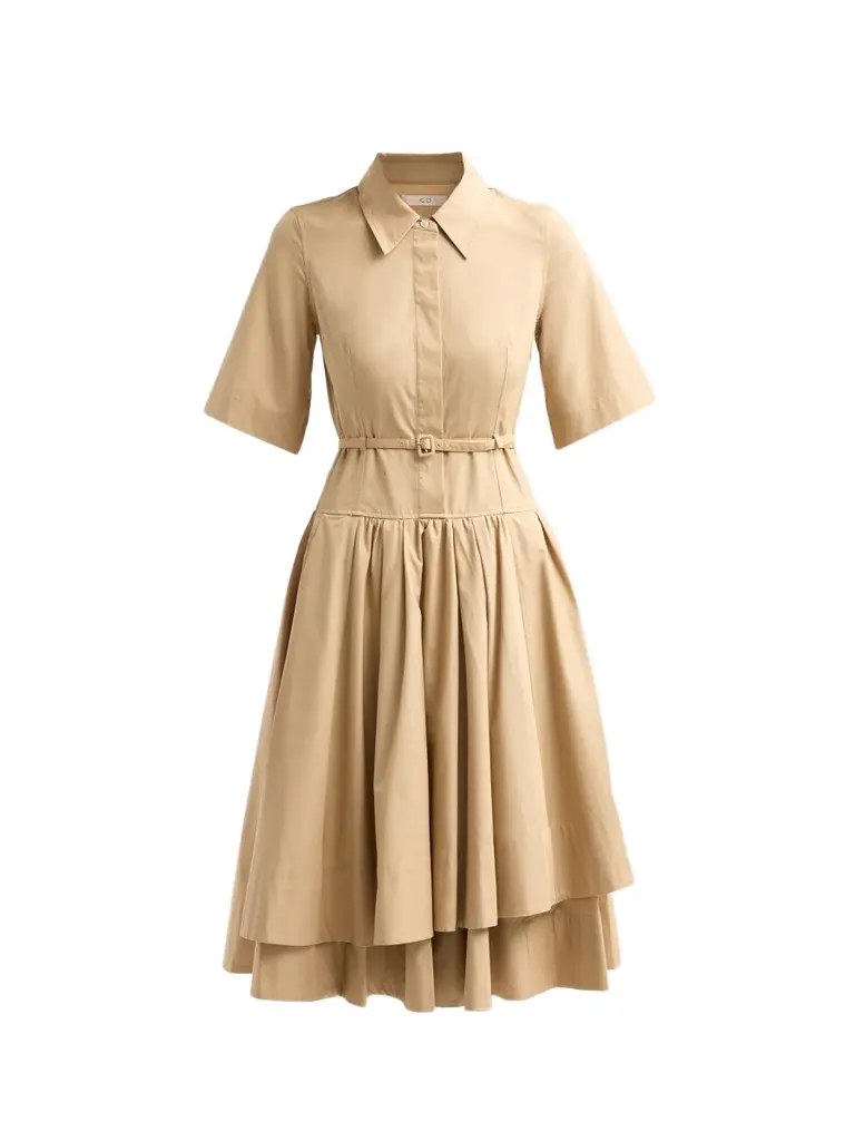 Women's Cotton Belted Midi-Shirtdress Women's Cotton Belted Midi-Shirtdress