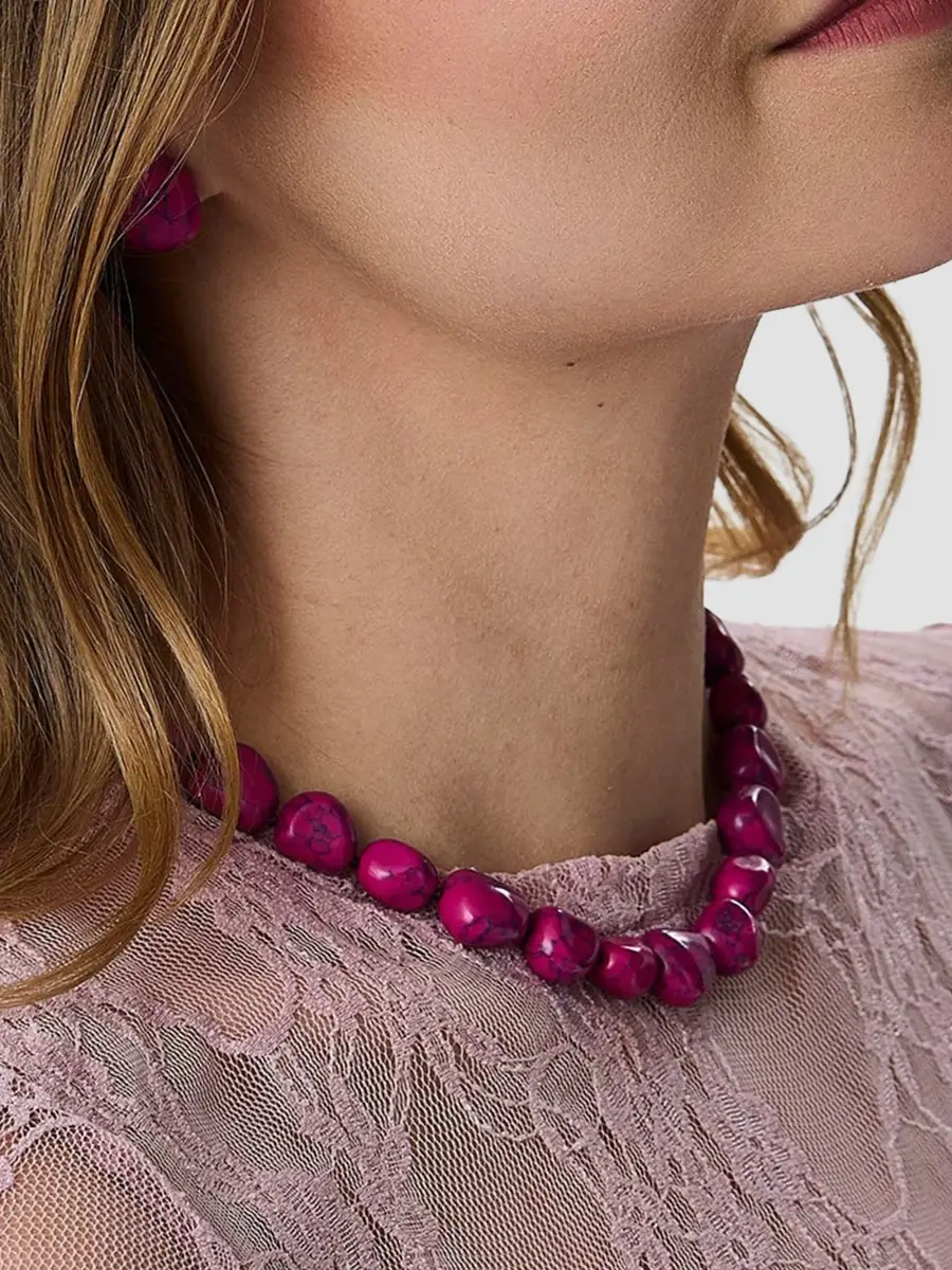 Lele Sadoughi Women's Wildberry 14K-Gold-Plated & Marble Beaded Necklace | Thumbnail 2 Lele Sadoughi Women's Wildberry 14K-Gold-Plated & Marble Beaded Necklace | Thumbnail 2