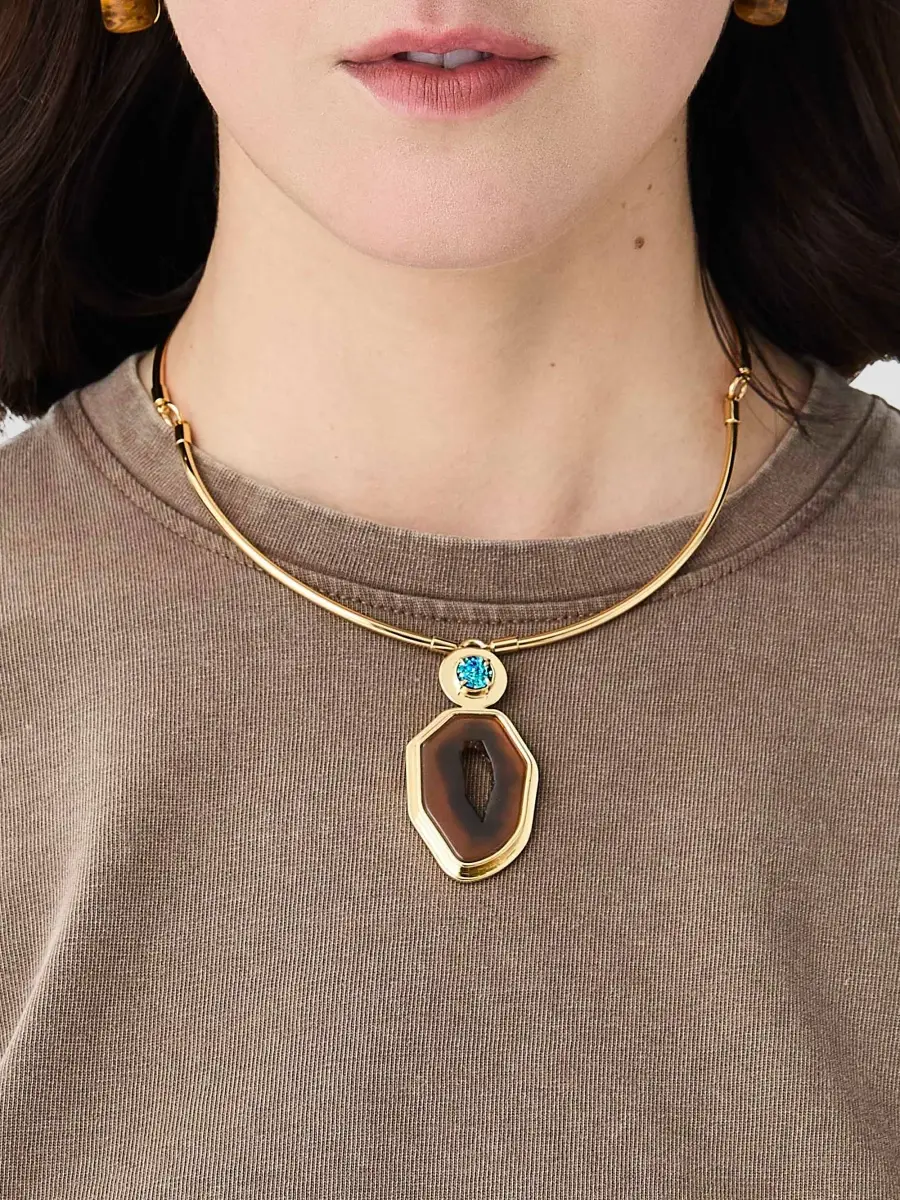 Lele Sadoughi Women's Coyote Twilight 14K-Gold-Plated & Resin Pendant Necklace | Thumbnail 2 Lele Sadoughi Women's Coyote Twilight 14K-Gold-Plated & Resin Pendant Necklace | Thumbnail 2