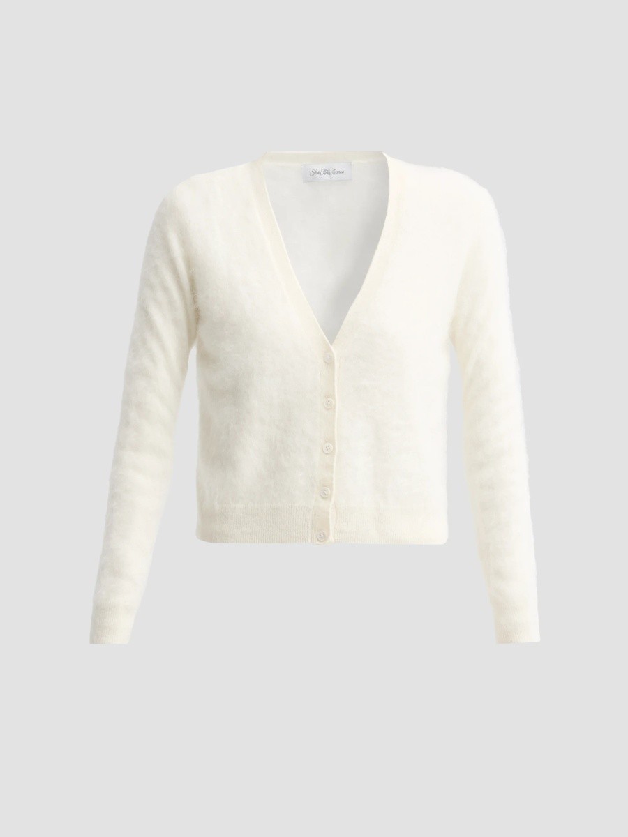 Sofia Cashmere Women's Private Label Brushed Cashmere Crop Cardigan