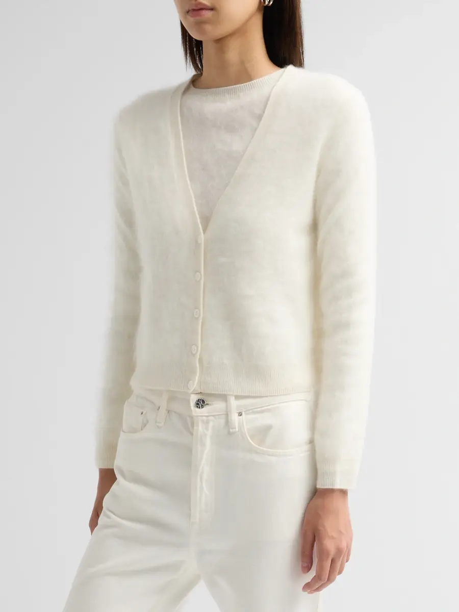 Sofia Cashmere Women's Private Label Brushed Cashmere Crop Cardigan | Thumbnail 4 Sofia Cashmere Women's Private Label Brushed Cashmere Crop Cardigan | Thumbnail 4