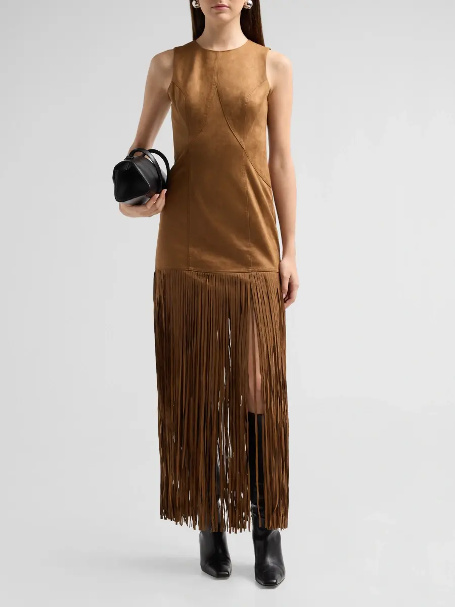 Toccin Women's Esther Fringe Maxi Dress | Thumbnail 2